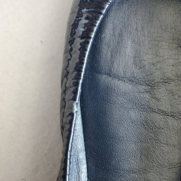 Tory Burch Eddie Ballet Bow Blue Patent Leather Flats Size 8 - Picture 11 of 11